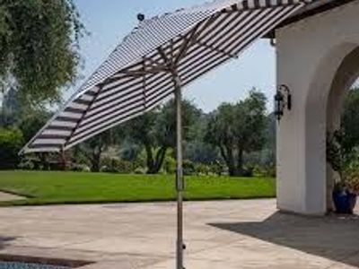SunVilla 11’ Round Cabana Stripe Aluminum Market Umbrella #98106