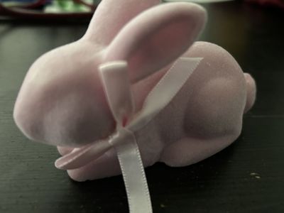 Little pink bunny figurine