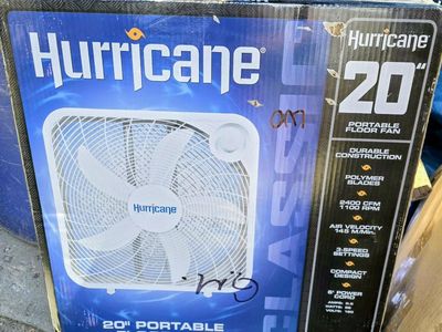 Hurricane Classic 20" Portable Floor Fan - 3-Speed, Durable Polymer Blades, Compact Design
