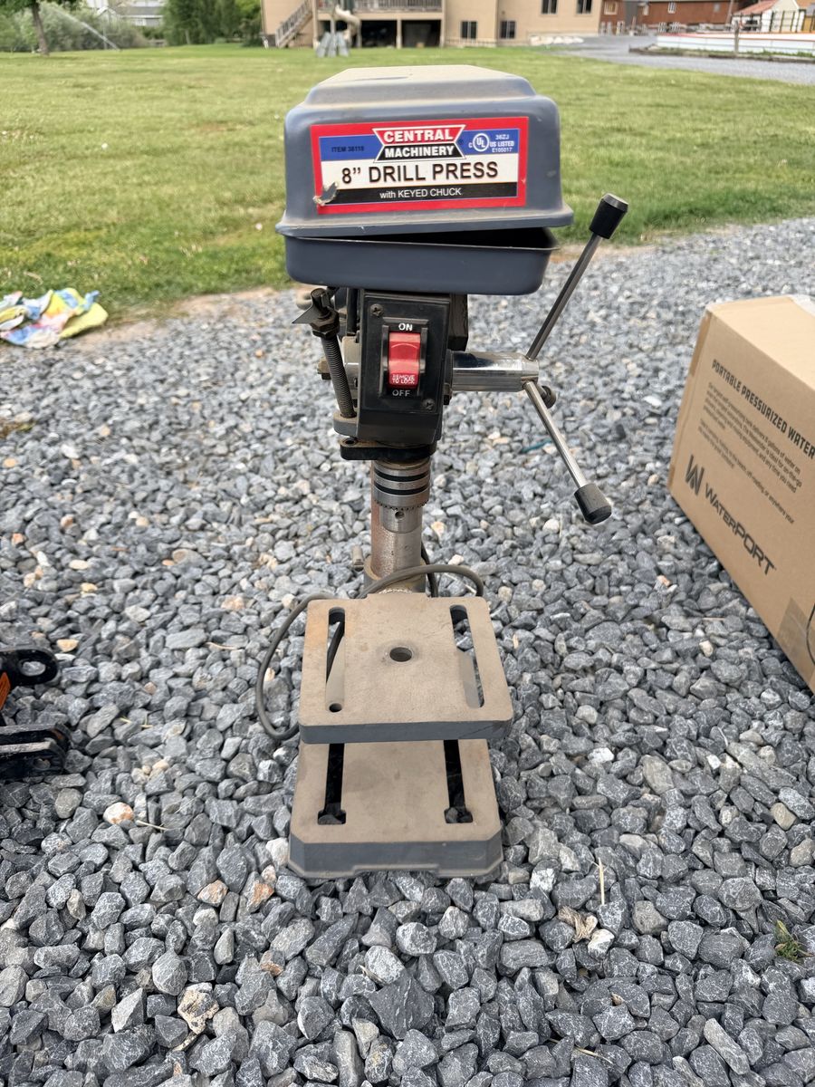 Central Machinery 8" Drill Press with Keyed Chuck - Item 38118, Good Condition