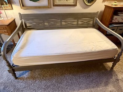 World Market Antique Gray Wood Daybed & Mattress