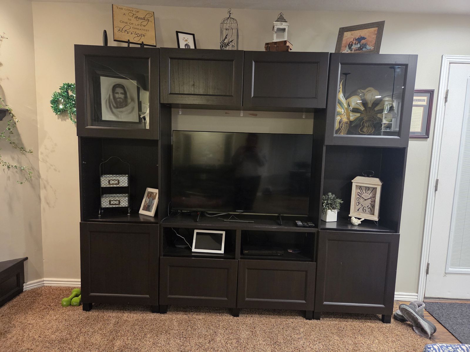 Entertainment center with cabinets