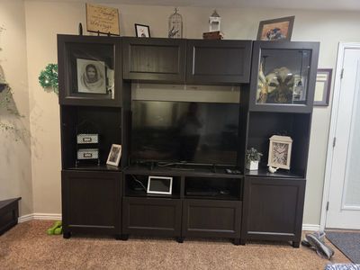 Entertainment center with cabinets