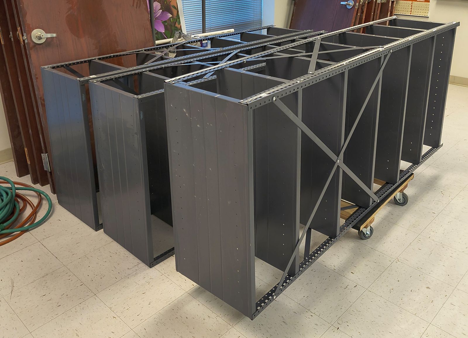 Steel shelves