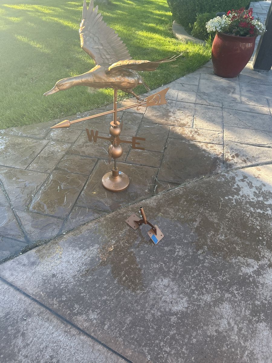 Large Copper Duck Weathervane with Roof Mount - Vintage Style Outdoor Decor
