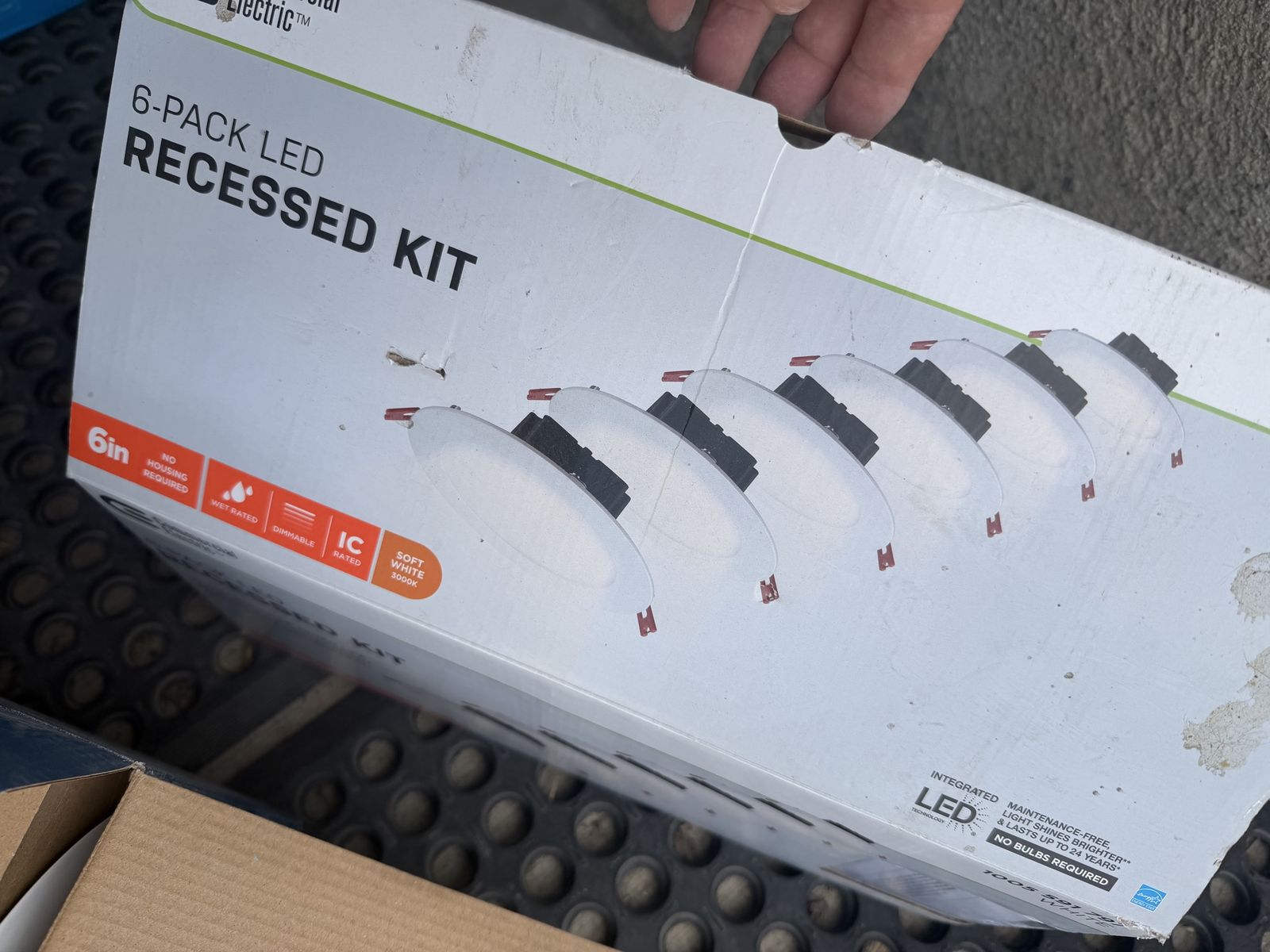 2 new Commercial Electric 6in LED Recessed Lighting Kit - Soft White, Dimmable, IC Rated