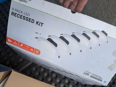 2 new Commercial Electric 6in LED Recessed Lighting Kit - Soft White, Dimmable, IC Rated