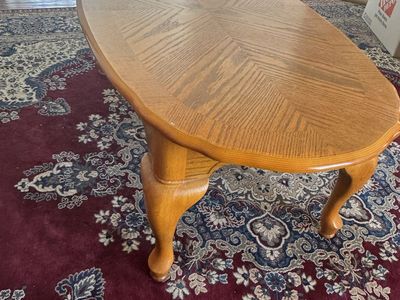 Vintage Wooden Oval Coffee Table with Carved Legs $40 OBO