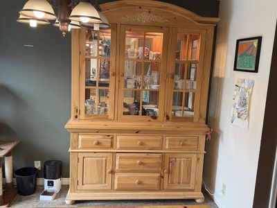 Amish Made Pine China Cabinet
