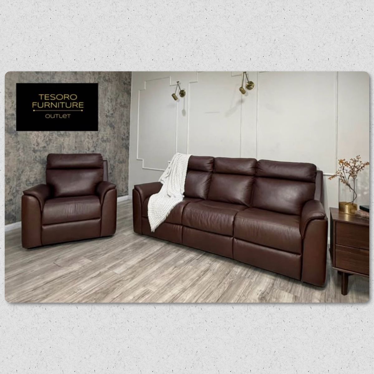 LEATHER RECLINER SOFA SET AMAZING DEAL‼️