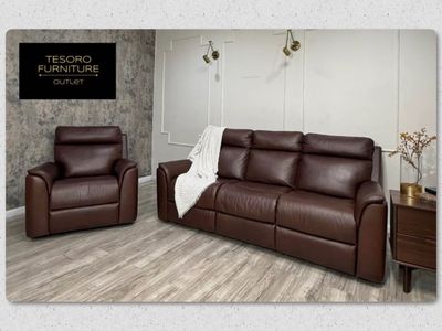 LEATHER RECLINER SOFA SET AMAZING DEAL‼️