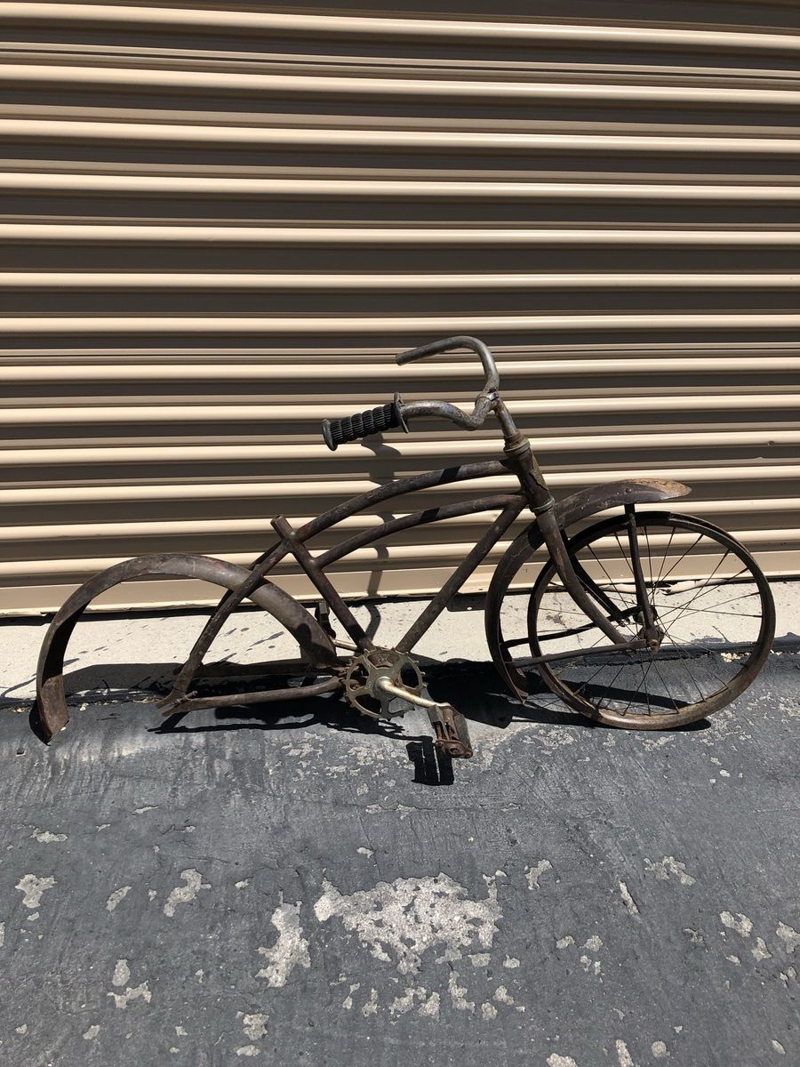 Vintage Cruiser Bicycle Frame and Parts for Restoration