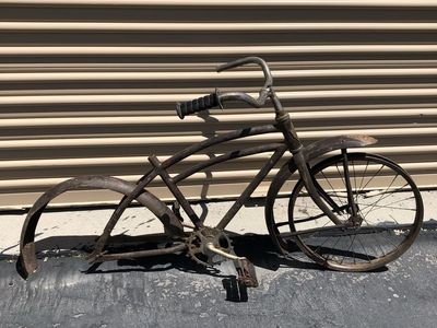 Vintage Cruiser Bicycle Frame and Parts for Restoration