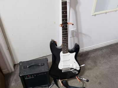 Silvertone electric guitar and amp
