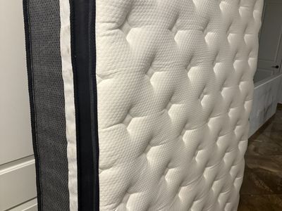 Pillow Top Quilted Mattress - White and Dark Grey Side Panels like new $100