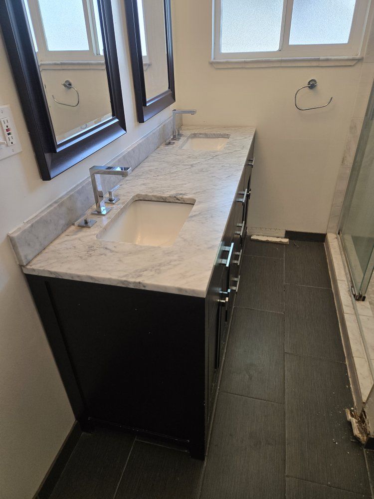 Double Bathroom Vanity with marble top