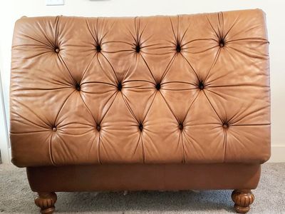 Large Leather Storage Ottoman