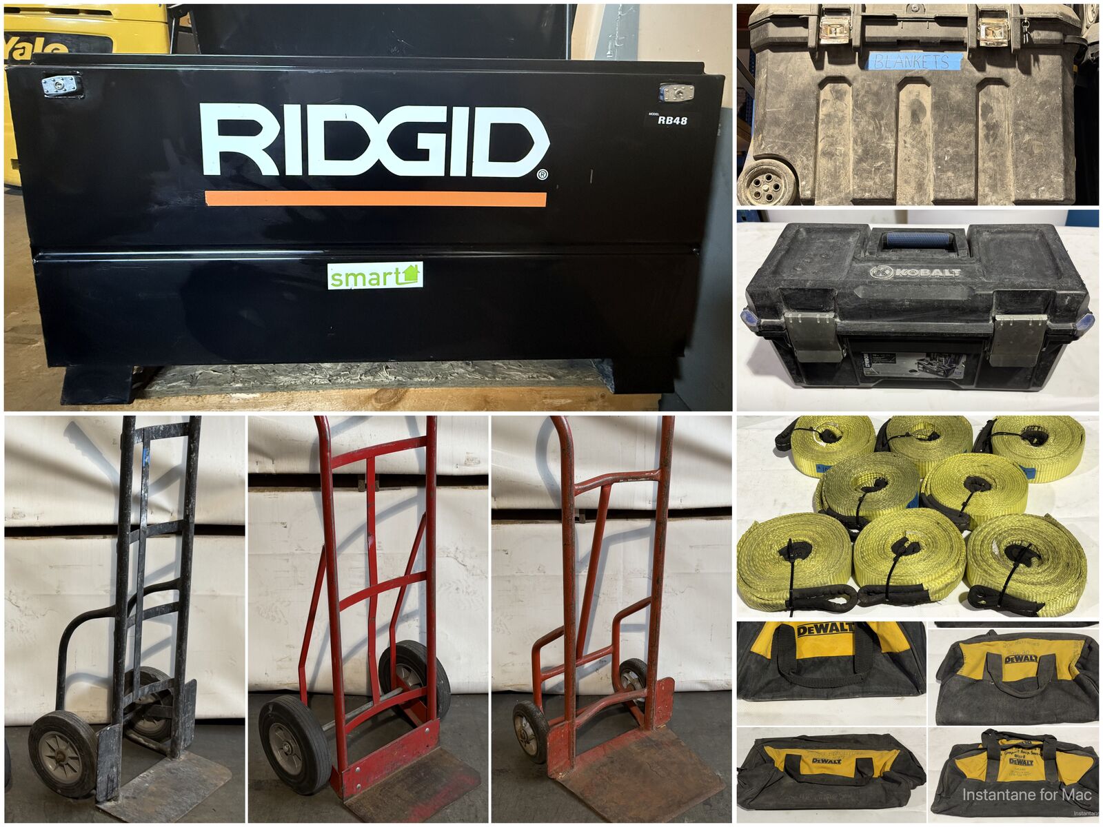 Tool Storage & Material Handling Items - Chests, Rolling & Hand Boxes, Bags, Moving Blankets, Straps, Dollies, Casters, etc.