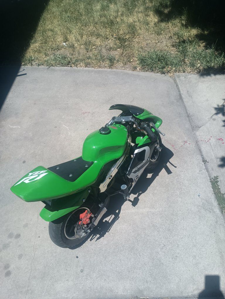 green small pit bike
