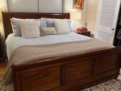 Solid Wood Bedroom Set - King Frame + 2 Bedside Dressers