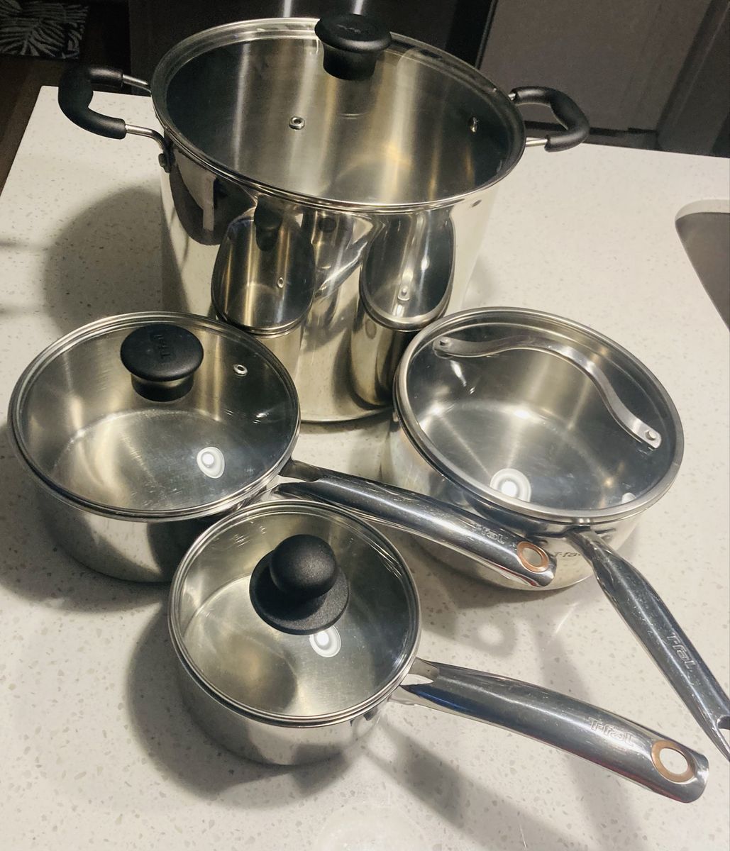 T-Fal Stainless Steel cookware, 8 pieces