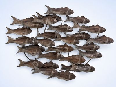 Heavy Metal School of Fish Wall Sculpture