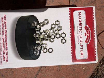 Holiday Time Magnetic Sculpture Desktop Toy with Metal Nuts and Base