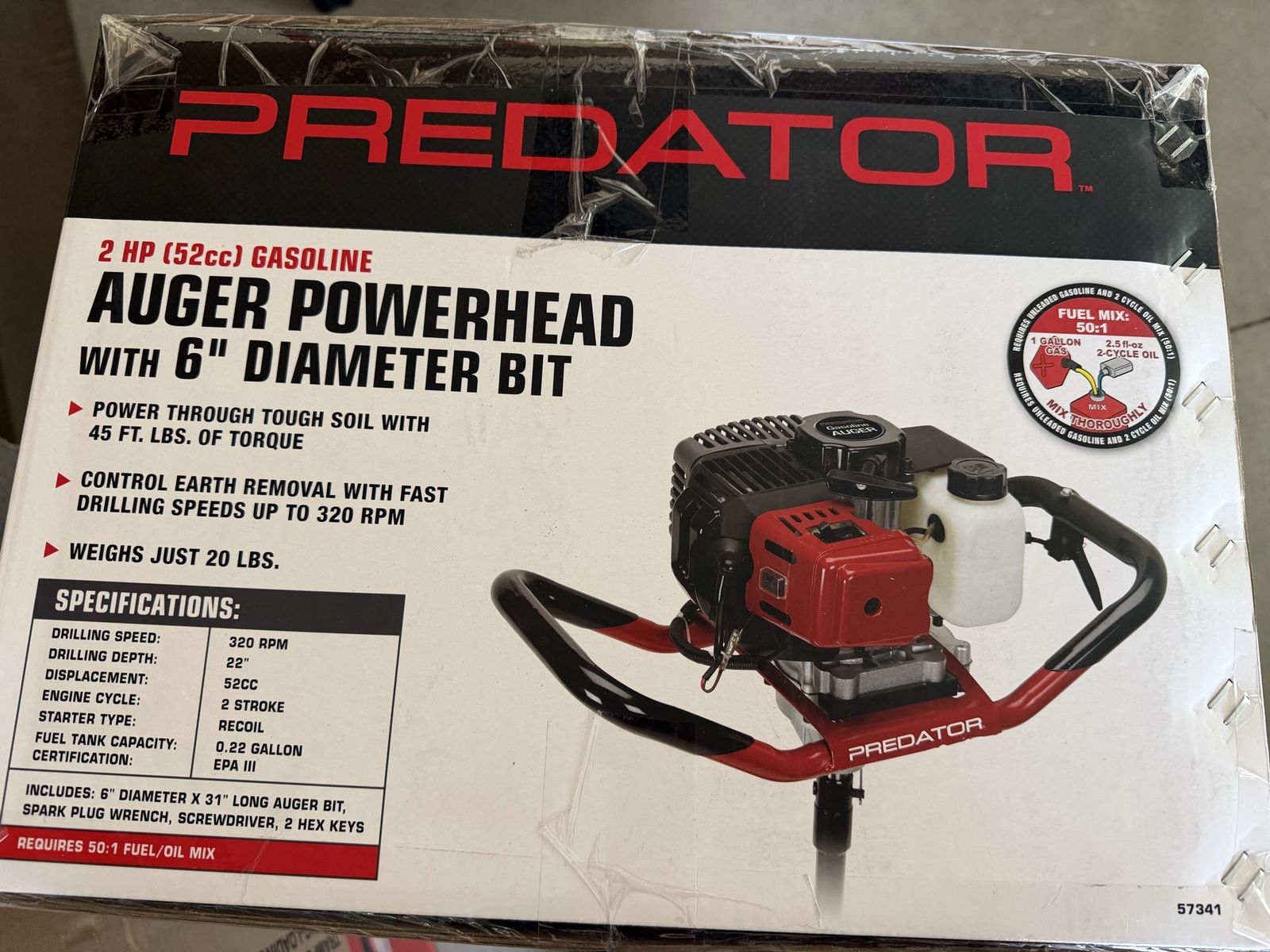 Brand New PREDATOR Gas-Powered Earth Auger