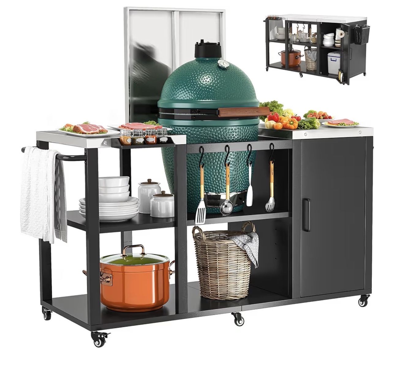 YITAHOME 25 Inch Outdoor Grill Cart NEW