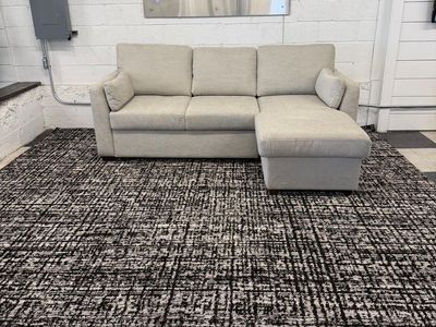 COSTCO LUKE FABRIC SLEEPER SOFA W/ REVERSIBLE STORAGE CHAISE, BEIGE!!