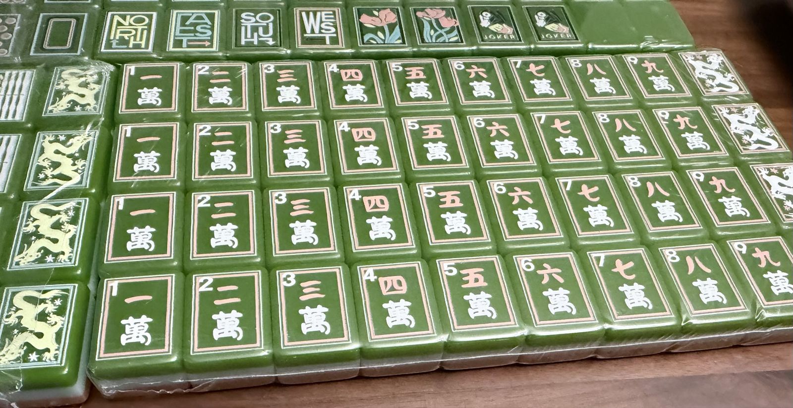 New Green Mahjong Tile Set - Western 160 tiles