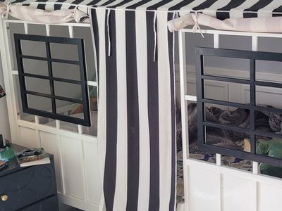 Metal twin bed frame "house"