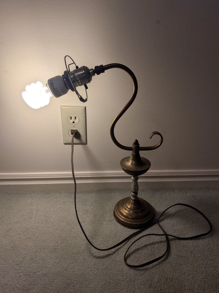 Brass Desk Lamp with Gooseneck Design