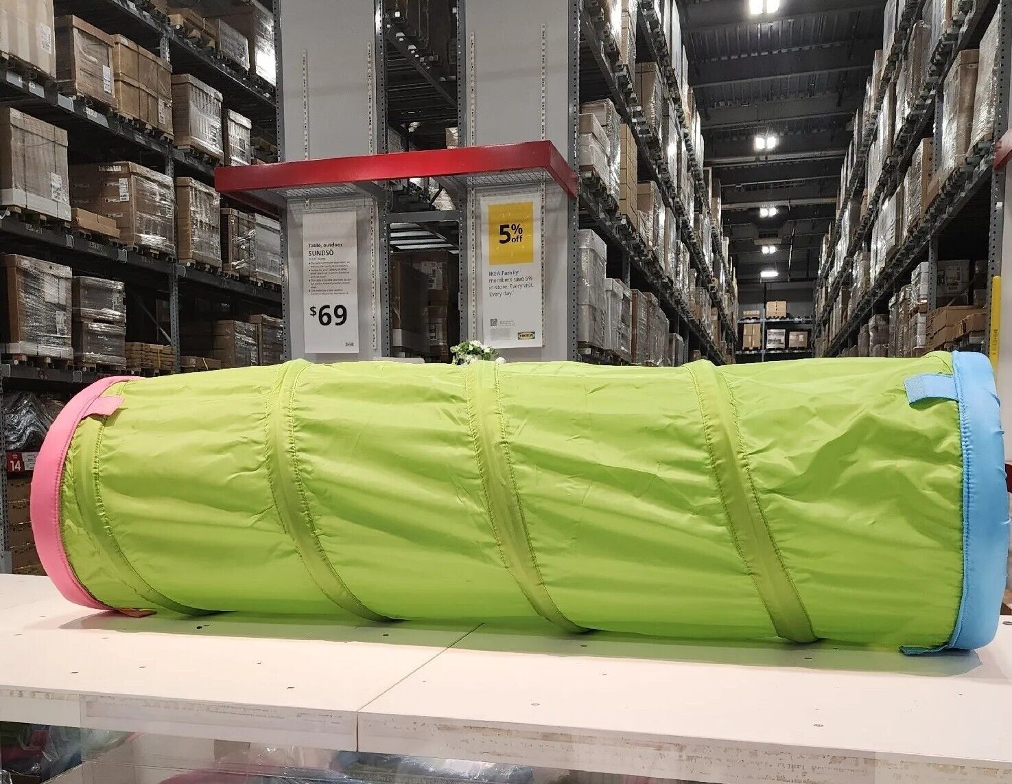 Last Large Green Children Playful Tunnel