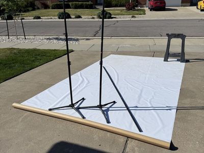 10’ x 20’ White Vinyl Backdrop and Stand