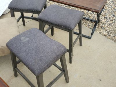 bar stools and chair and end tables