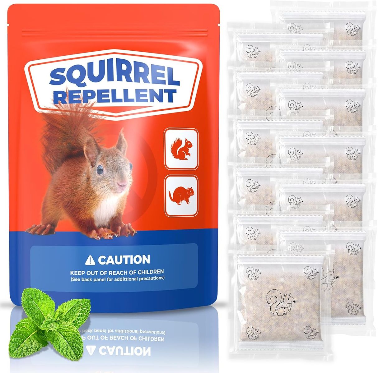 NEW Squirrel Repellent 12 Packs, Keep Squirrels Out of Flower Pots Farmland, Natural Squirrel Deterrent