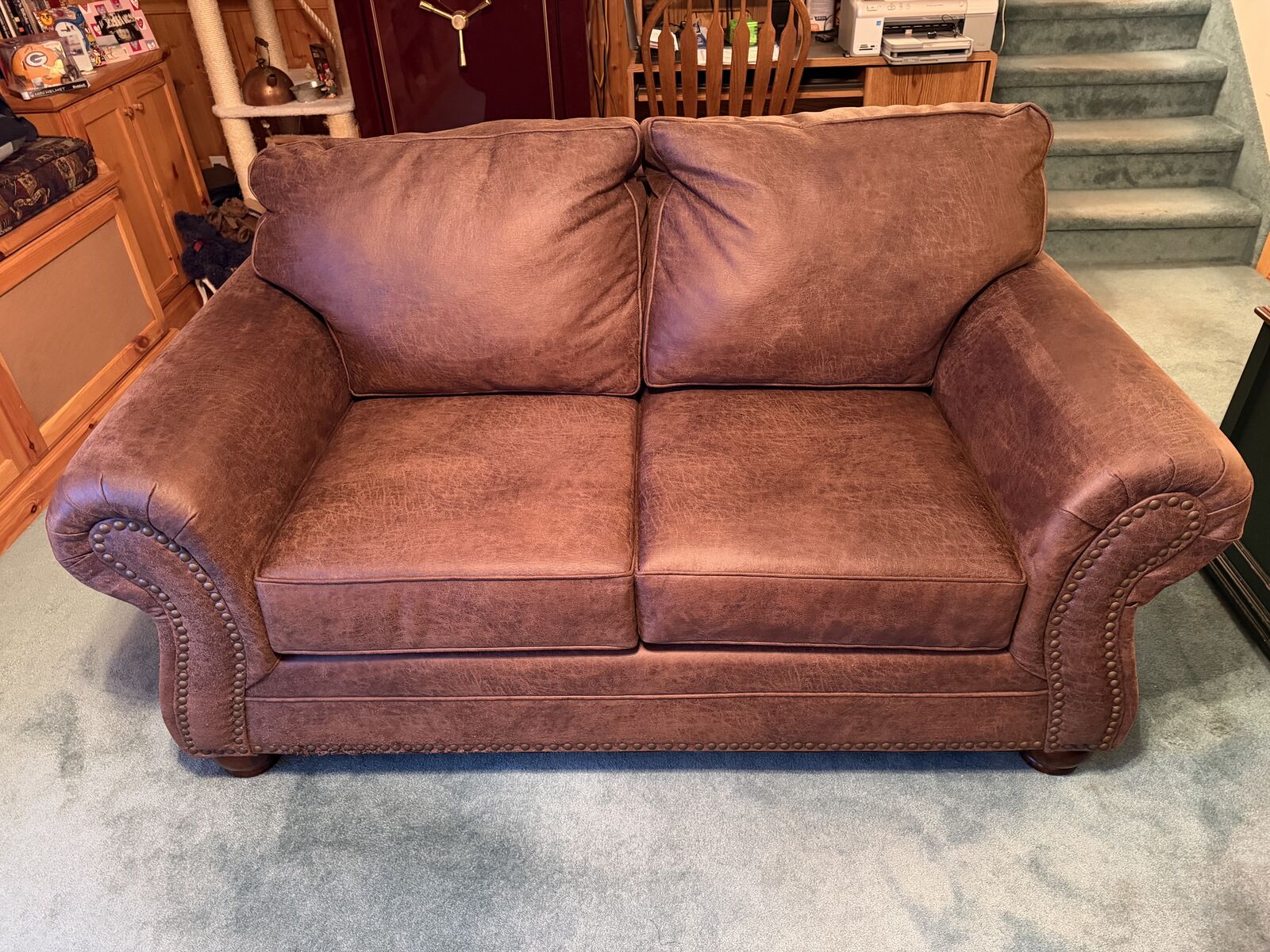 Leather Look Microfiber Love Seat For Sale