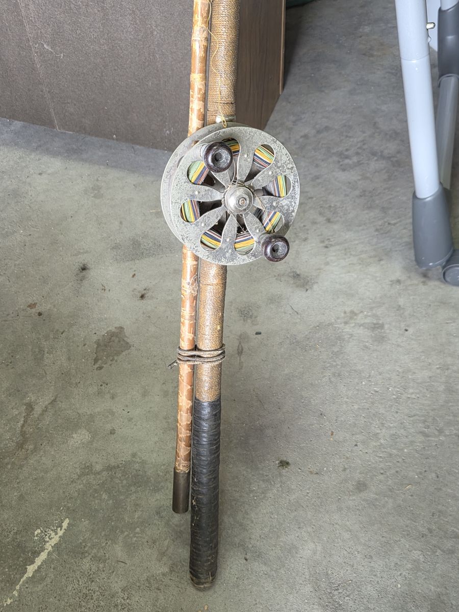 Vintage 9 foot Fly fishing bamboo rod and reel
