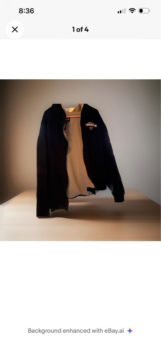 Men's NFL Dallas Cowboys Navy Full Zip  Hooded Jacket Size 2Xl