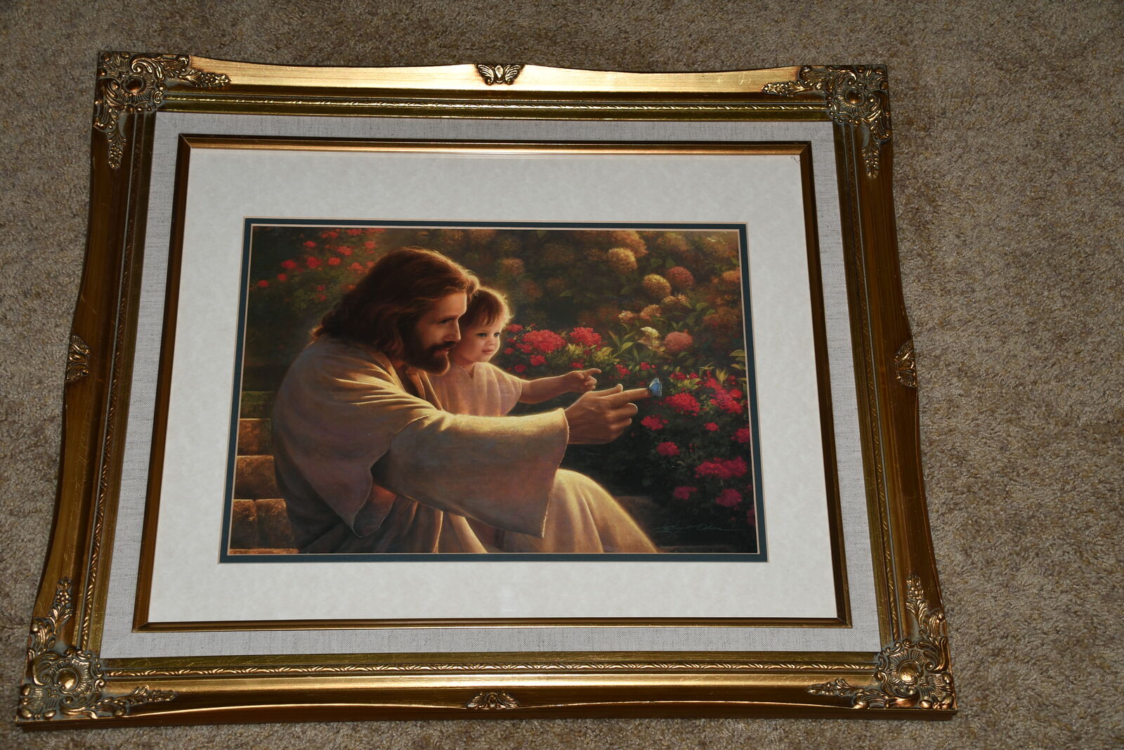"PRECIOUS IN HIS SIGHT" JESUS with CHILD PICTURE ~ GREG OLSEN ~ 21" x 25" FRAMED