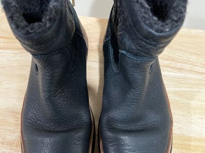 Satorisan black lined zip up leather boots- size 37 C