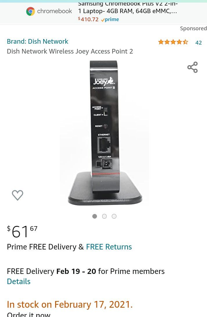 DISH Network Wireless Joey access point and remote