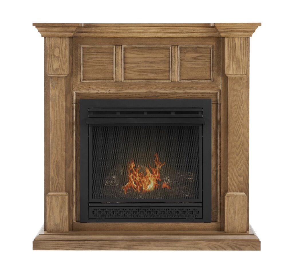 38.5 in Dual Fuel Platinum Oak Vent Free Fireplace
