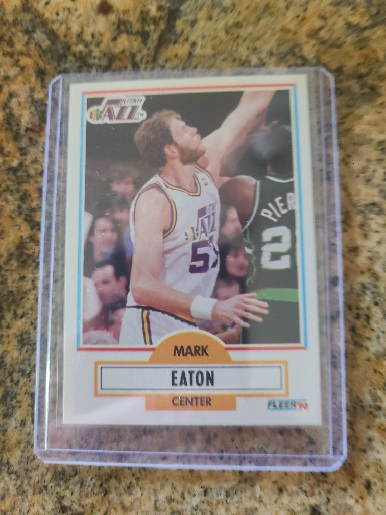 1990 Fleer Mark Eaton #184 Utah Jazz NBA Basketball Card - Center
