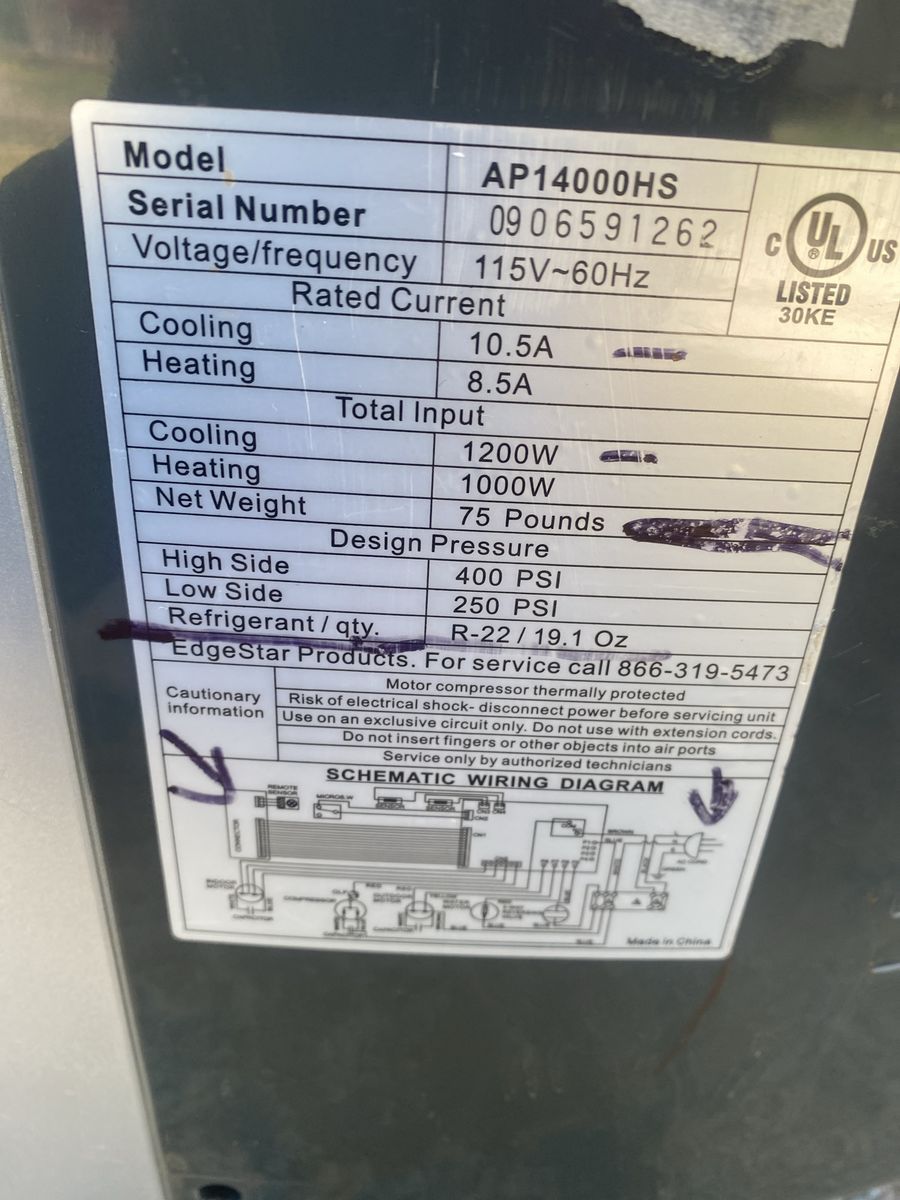 A/C cooler need hose  works. Works  check side LABEL