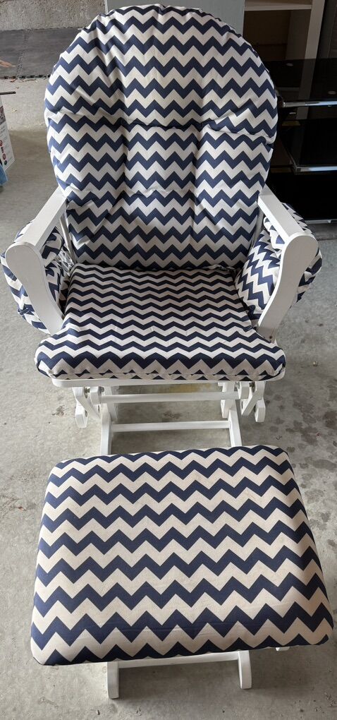 White Glider Chair and Ottoman