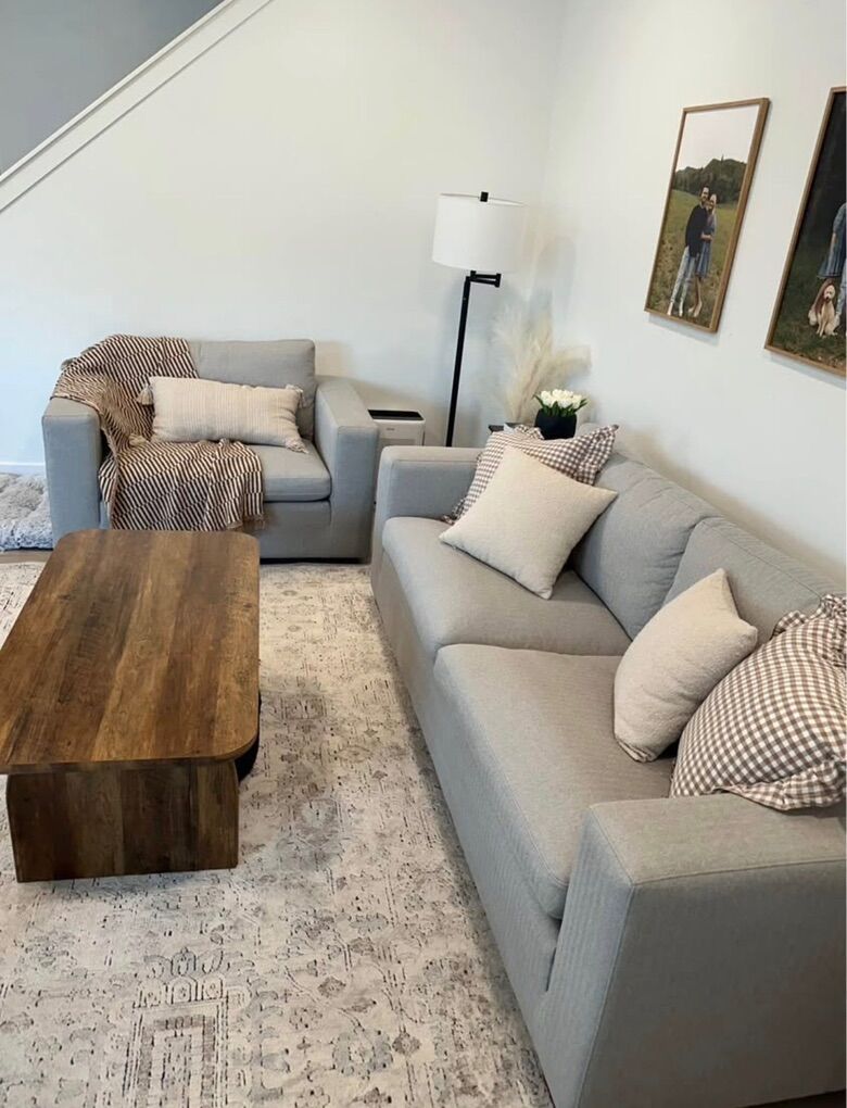 Gray Thomasville sofa & swivel chair