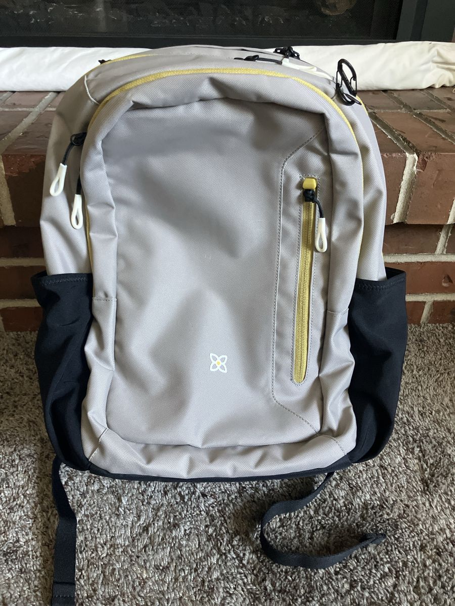 Sherpani Getaway Grey & Yellow Zipper Backpack - Durable Everyday Carry, School, Travel Bag