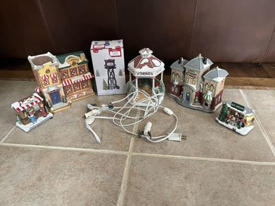 Christmas village set including all items shown in pictures. $40 ALL
